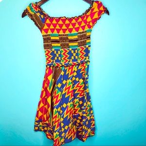 Off the shoulder printed dress